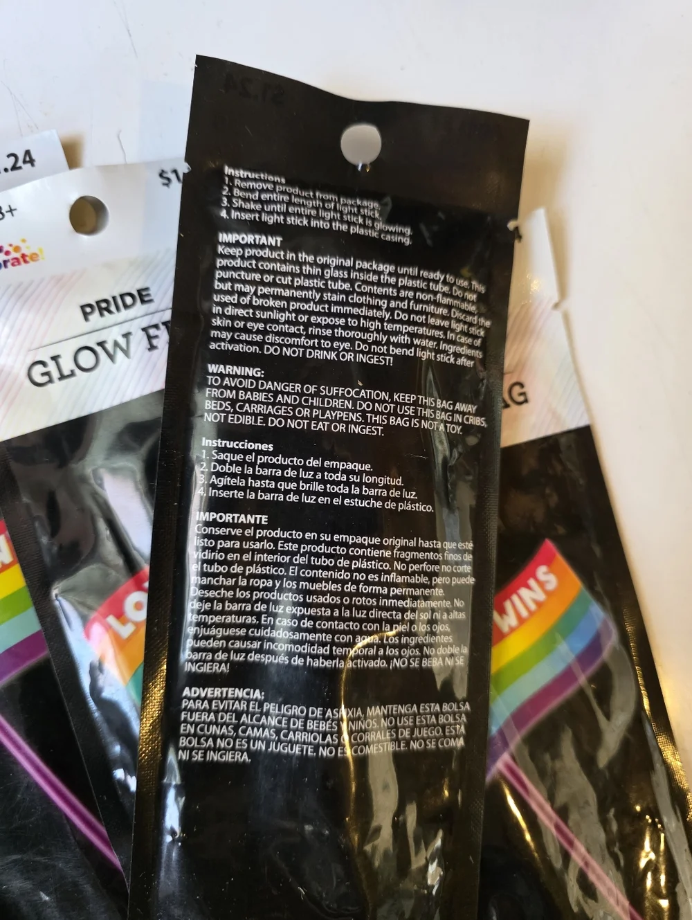 Glow Pride Flag Light Sticks (Pack of 10)
